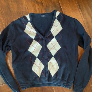 John Galt Argyle cardigan Size M